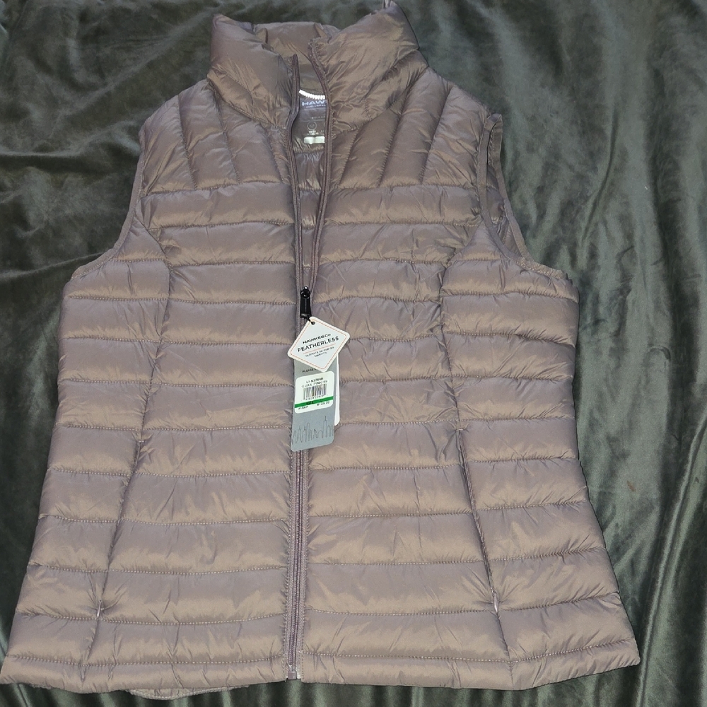 Hawke & Co Quilted Puffer Vest - Mauve Taupe